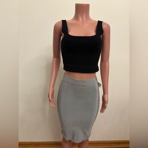 Akira Pencil Skirt metallic grey